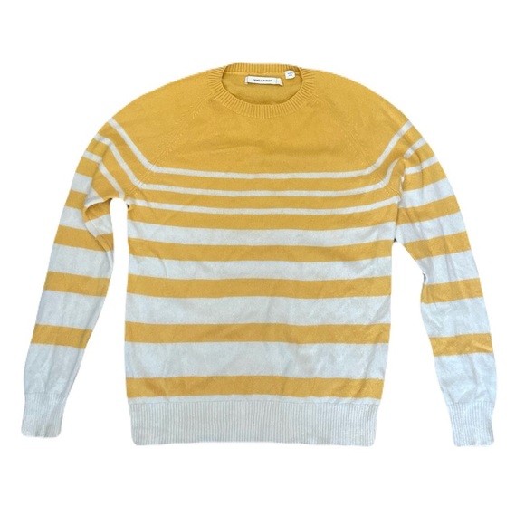 chinti and parker Women Beige And Yellows Stripped Cashmere Sweater Size XS - Picture 1 of 8